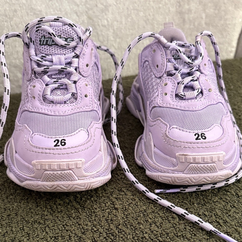 Balenciaga Kids Lilac Triple S Sneakers